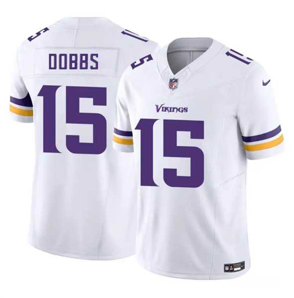 Men & Women & Youth Minnesota Vikings #15 Josh Dobbs White 2023 F.U.S.E. Vapor Untouchable Limited Jersey